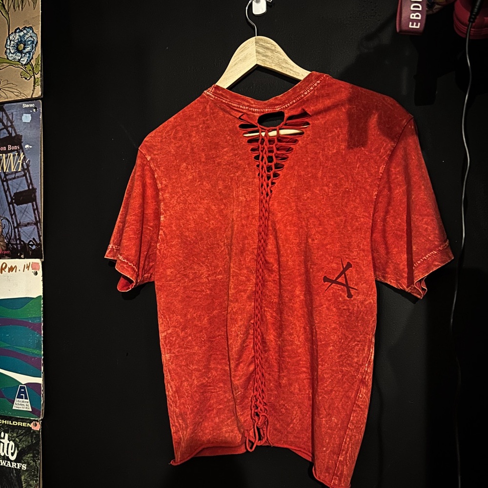 Affliction Red Cutout Tee - Picture 2 of 2